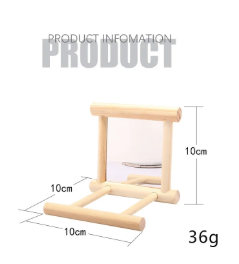 Parrot Mirror Swing | Interactive Wooden Bird Toy