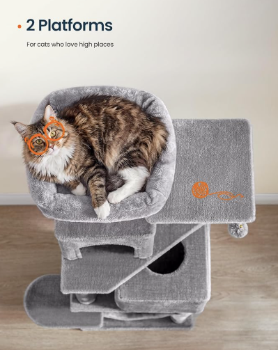 Cat Tree for Indoor Cats | Multi-Level Cat Tower with Scratching Posts